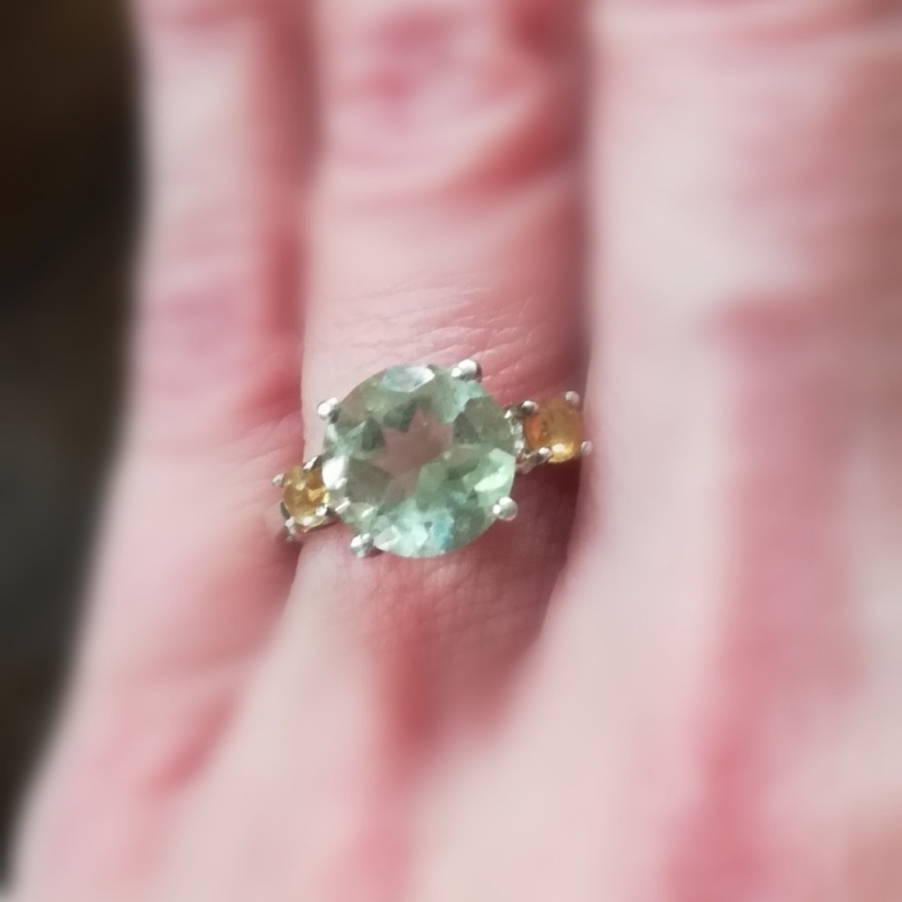 This weekend's sale! Prasiolite gemstone ring